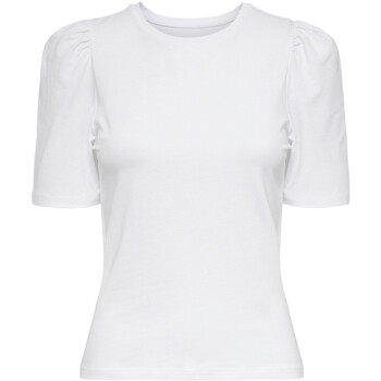 Abbigliamento Donna T-shirt maniche corte Only ONLLIVE LOVE 2/4 PUFFTOP JRS NOOS 15282484 Bianco