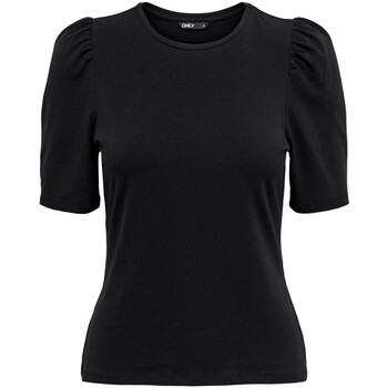 Abbigliamento Donna T-shirt maniche corte Only ONLLIVE LOVE 2/4 PUFFTOP JRS NOOS 15282484 Nero