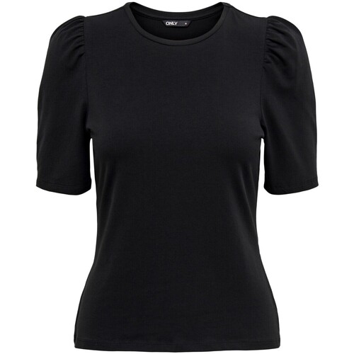 Abbigliamento Donna T-shirt maniche corte Only ONLLIVE LOVE 2/4 PUFFTOP JRS NOOS 15282484 Nero