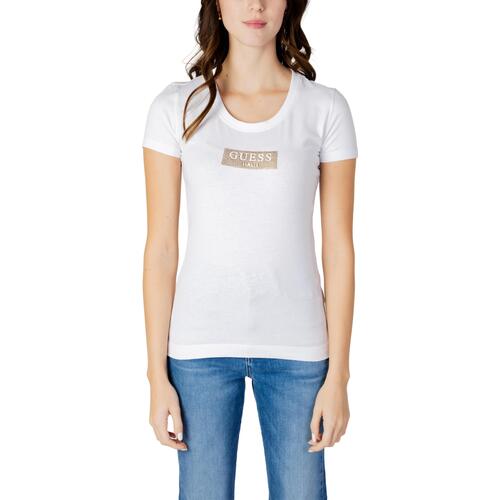 Abbigliamento Donna T-shirt maniche corte Guess SS CN STUDS BOX W4RI33 J1314 Bianco