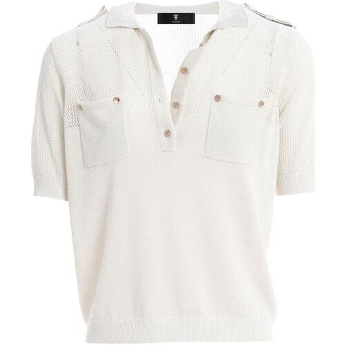 Abbigliamento Donna T-shirt & Polo Fracomina Polo regular in maglia con punto rete FS24ST4001K51401 Oro