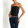 Abbigliamento Donna Jeans 3/4 & 7/8 Kaos Collezioni TOP ARRICCIATO IN TELA DI COTONE Nero