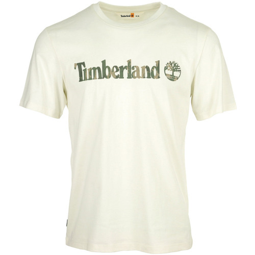 Abbigliamento Uomo T-shirt maniche corte Timberland Camo Linear Logo Short Bianco