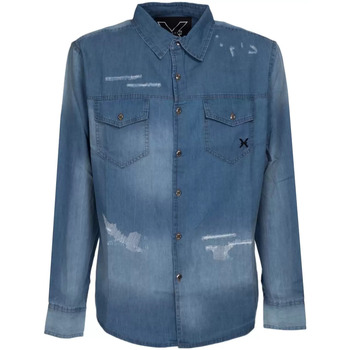 Abbigliamento Uomo Camicie maniche lunghe John Richmond camicia jeans uomo Blu