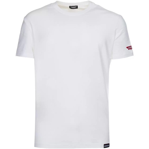 Abbigliamento Uomo T-shirt & Polo Dsquared tshirt bianca uomo patch Bianco