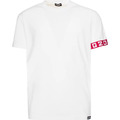 Image of T-shirt & Polo Dsquared tshirt bianca logo stripe rosso