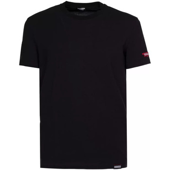 Image of T-shirt & Polo Dsquared tshirt nera patch rossa