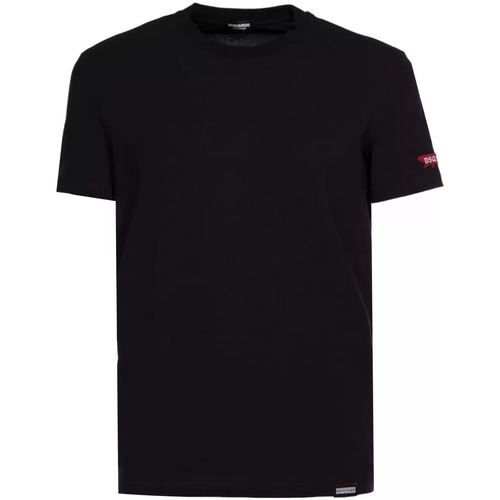 Abbigliamento Uomo T-shirt & Polo Dsquared tshirt nera patch rossa Nero