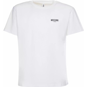 Image of T-shirt & Polo Moschino t-shirt bianca logo nero