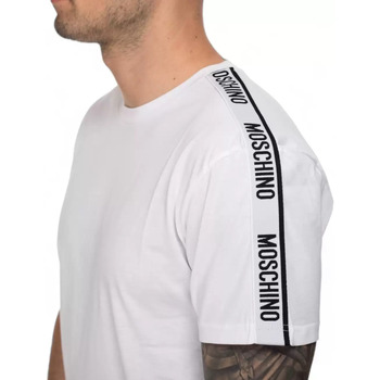Moschino t-shirt bianca maniche logate Marrone