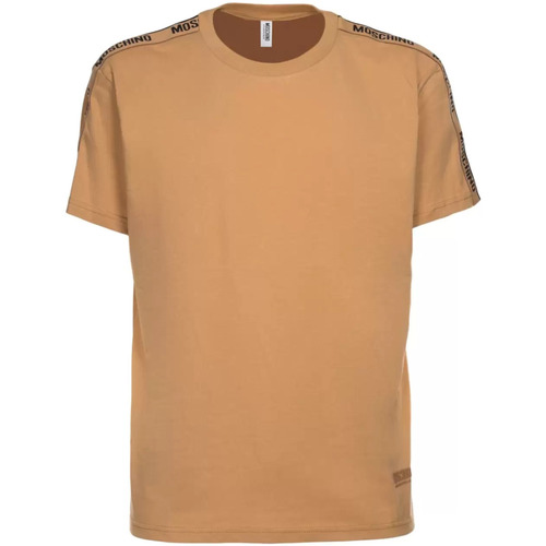 Abbigliamento Uomo T-shirt & Polo Moschino t shirt marrone stripe logate Marrone