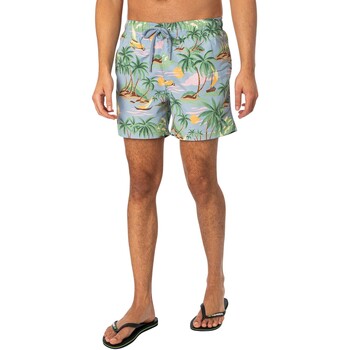 Abbigliamento Uomo Costume / Bermuda da spiaggia Gant Pantaloncini da bagno con stampa Hawaii Blu