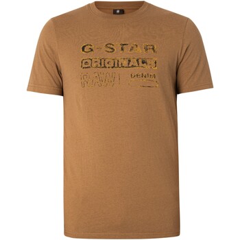 Abbigliamento Uomo T-shirt maniche corte G-Star Raw T-shirt slim originale invecchiata Marrone