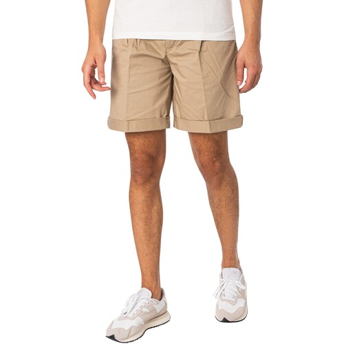 Abbigliamento Uomo Shorts / Bermuda Replay Pantaloncini in felpa con logo Box Beige
