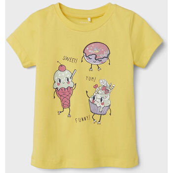 Abbigliamento Bambina T-shirt & Polo Name it T-SHIRT VIGNE BAMBINA Giallo