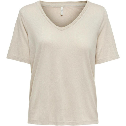 Abbigliamento Donna T-shirt maniche corte Only Onlelise S/S V-Neck Jrs Noos 15257390 Grigio