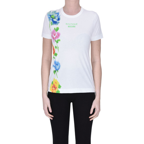 Abbigliamento Donna T-shirt & Polo Moschino T-shirt con stampa floreale TPS00003119AE Bianco