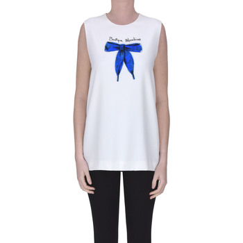 Abbigliamento Donna Top / T-shirt senza maniche Moschino Top in cady  TPT00003123AE Bianco