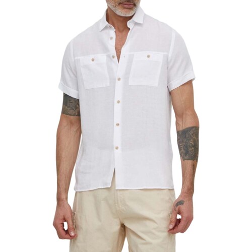 Abbigliamento Uomo Camicie maniche lunghe Liu Jo M124P201POCKETLINEN Bianco