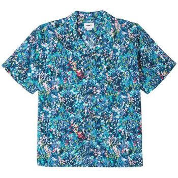 Abbigliamento Uomo Camicie maniche lunghe Obey Camicia The Garden Uomo Teal Blue Multi Blu
