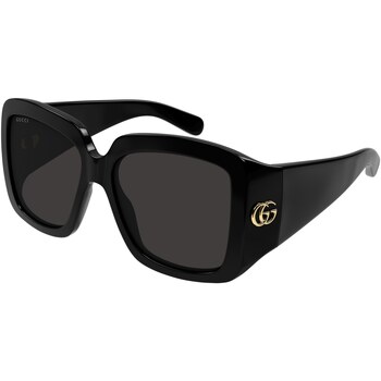 Gucci GG1402S Occhiali da sole, Nero/Grigio, 55 mm Nero