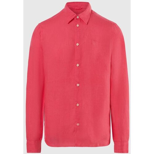 Abbigliamento Uomo Camicie maniche lunghe North Sails Camicia in lino tinta unita 664320 Rosa