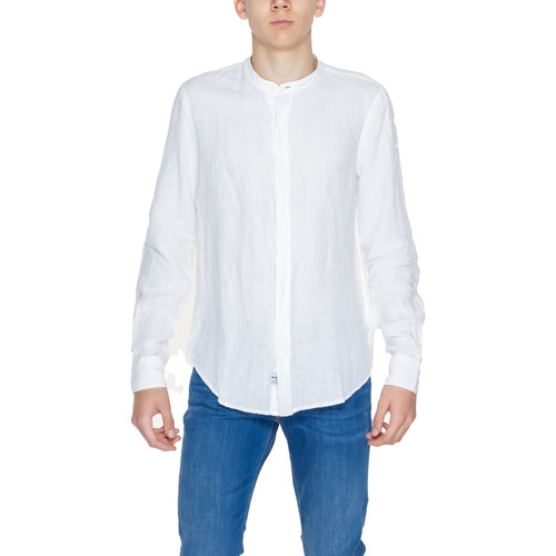 Abbigliamento Uomo Camicie maniche lunghe Blauer 24SBLUS01031 Bianco