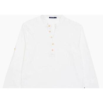 Abbigliamento Uomo T-shirts a maniche lunghe Gianni Lupo T-shirt serafino manica lunga in cotone GL1055F Bianco