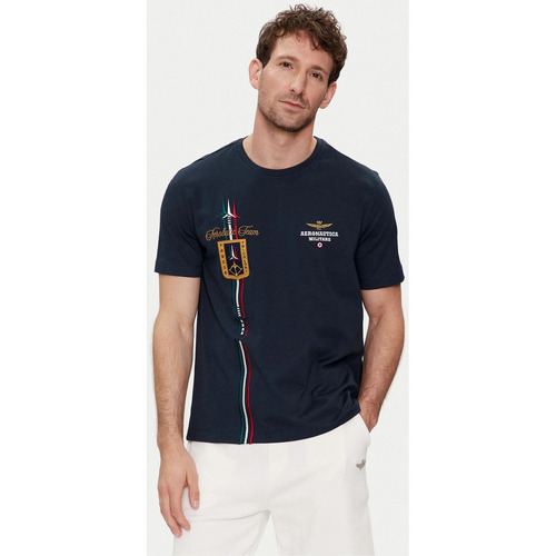 Abbigliamento Uomo T-shirt maniche corte Aeronautica Militare ATRMPN-45300 Blu
