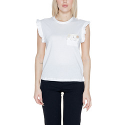 Abbigliamento Donna T-shirt maniche corte Only ONLFILIPPA S/S DETAIL POCKET TOP JRS 15289732 Bianco