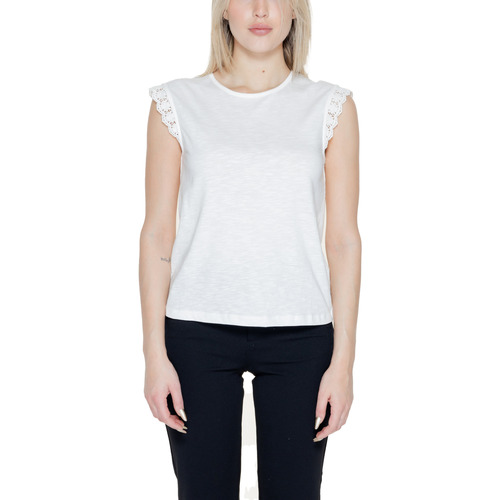 Abbigliamento Donna Top / T-shirt senza maniche Jacqueline De Yong Jdysalva Life S/L Crochet Jrs 15318217 Bianco