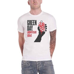 Abbigliamento T-shirts a maniche lunghe Green Day American Idiot Bianco
