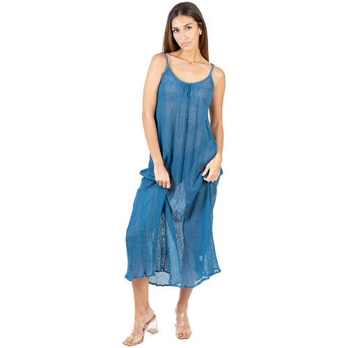 Abbigliamento Donna Abiti lunghi Isla Bonita By Sigris Lungo Abito Midi Blu