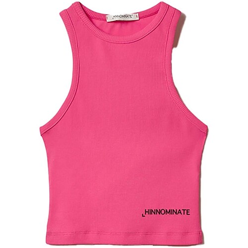 Abbigliamento Donna Top / T-shirt senza maniche Hinnominate Top In Costina Con Scollo All'americana Rosa
