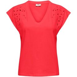 Abbigliamento Donna T-shirt & Polo JDY JDYROSE LIFE S/S EMB TOP JRS Rosso