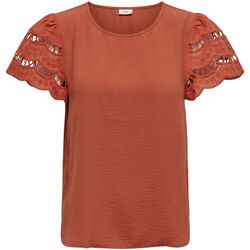 Abbigliamento Donna T-shirt & Polo JDY JDYHANNAH S/S LACE TOP WVN Arancio