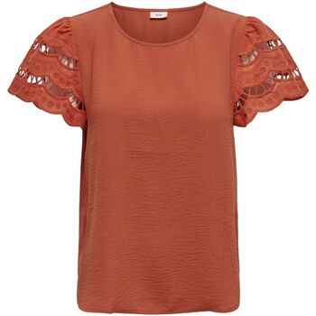 Abbigliamento Donna T-shirt & Polo JDY JDYHANNAH S/S LACE TOP WVN Arancio