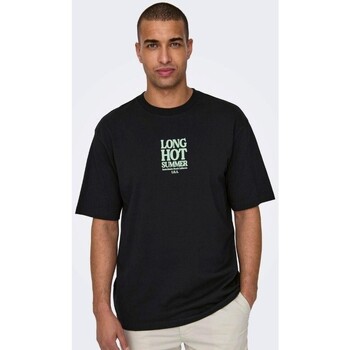 Abbigliamento Uomo T-shirt maniche corte Only & Sons  22028736 KENNY Nero
