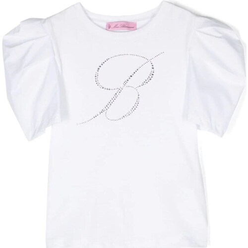 Abbigliamento Bambina T-shirt maniche corte Miss Blumarine IA4134J5003 Bianco