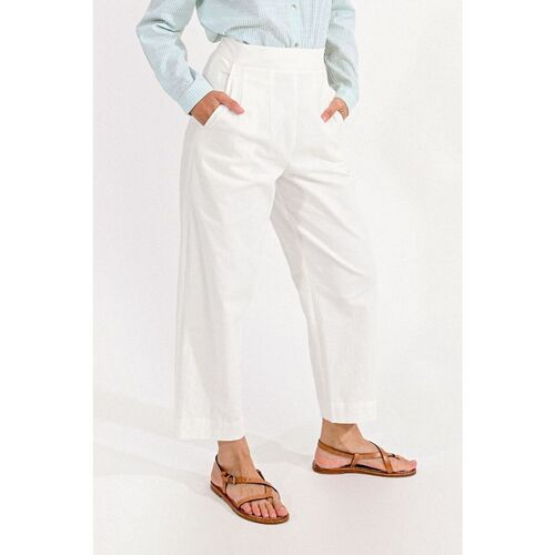 Abbigliamento Donna Pantaloni Molly Bracken TR163CP-WHITE Bianco
