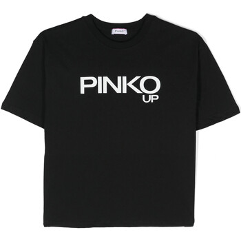 Abbigliamento Donna Jeans 3/4 & 7/8 Pinko PINKO UP T-SHIRT CON LOGO Nero