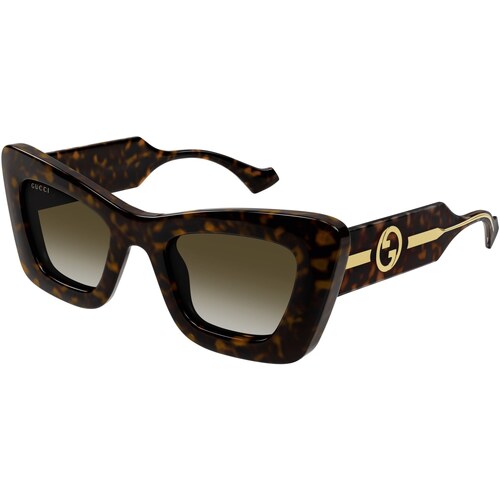 Orologi & Gioielli Donna Occhiali da sole Gucci GG1552S Occhiali da sole, Havana/Marrone, 49 mm Altri