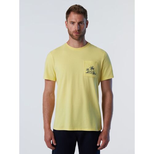Abbigliamento Uomo T-shirt maniche corte North Sails T-shirt con stampa palme 692984 Giallo-0471-LIME