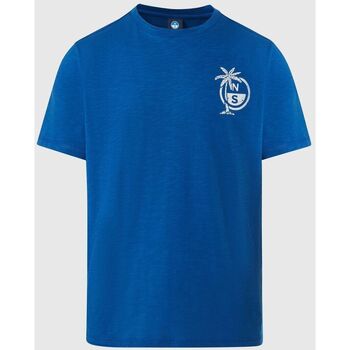Abbigliamento Uomo T-shirt maniche corte North Sails T-shirt con stampa palme 692987 Blu