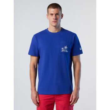 Abbigliamento Uomo T-shirt maniche corte North Sails T-shirt con stampa palme 692984 Blu