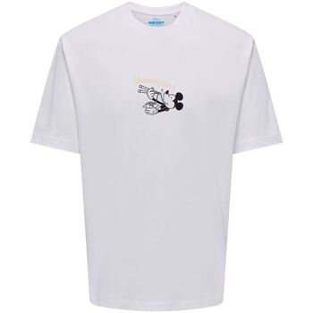 Abbigliamento Uomo T-shirt maniche corte Only & Sons  ONSDISNEY LIFE RLX SS TEE Bianco