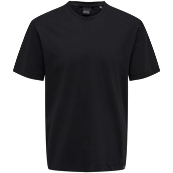 Abbigliamento Uomo T-shirt maniche corte Only & Sons  ONSMAX LIFE SS STITCH TEE NOOS Nero