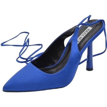 Scarpe Donna Décolleté Malu Shoes Decollete a punta donna in raso blu tallone scoperto allacciatu Blu