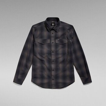 Abbigliamento Uomo Camicie maniche lunghe G-Star Raw D20165 D412  MARINE SLIM SHIRT-DK BLACK VANDERBILT CHECK Nero