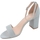Scarpe Donna Sandali Malu Shoes Sandalo alto donna argento tessuto satinato tacco doppio 5 cm c Multicolore